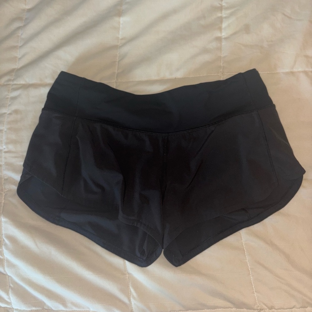 lululemon black speed up shorts